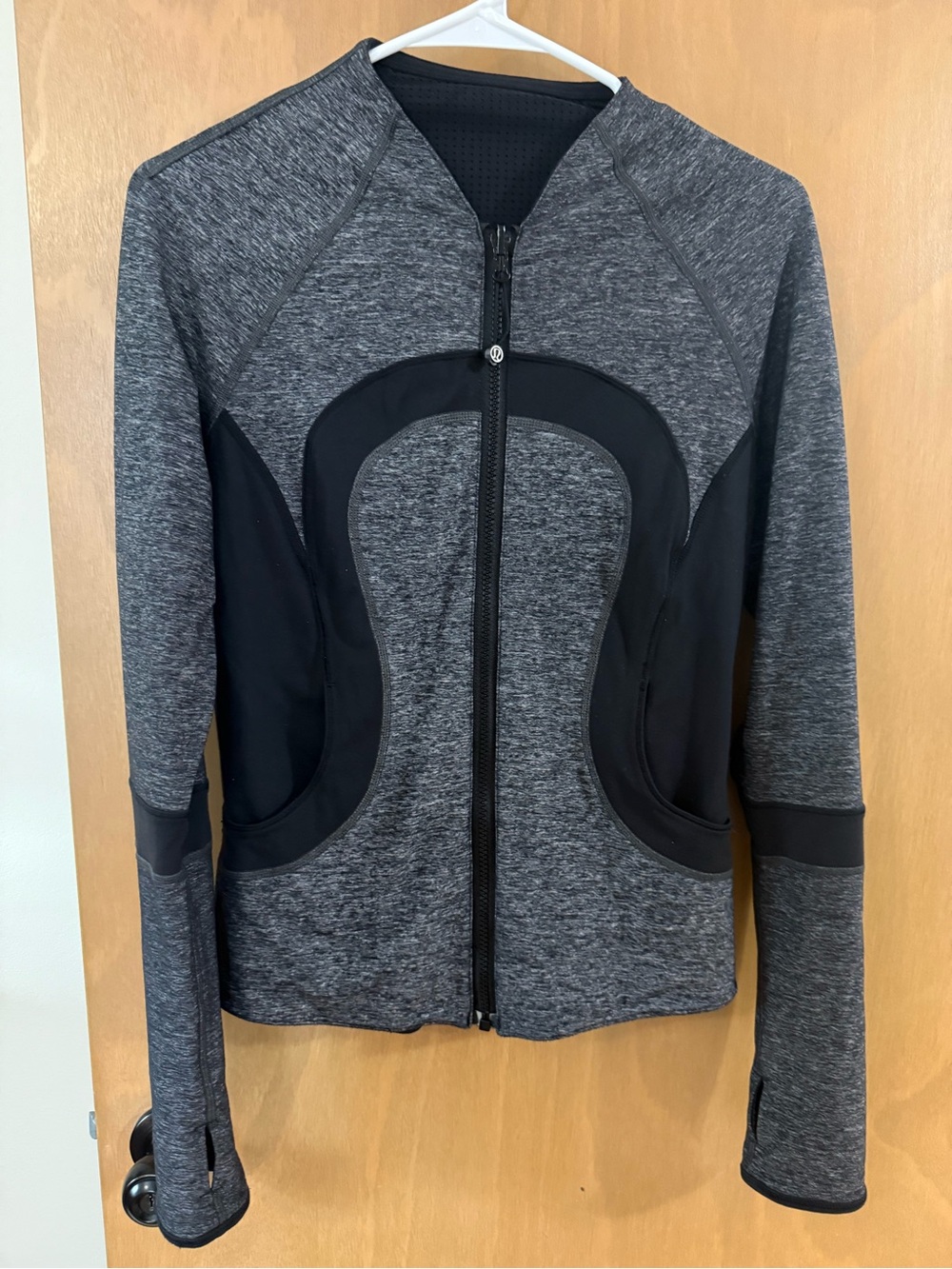 lululemon athletica Gray and Black Full-Zip Bomber Jacket